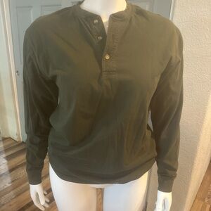 L.L. Bean Men's Olive Long Sleeve Henley
